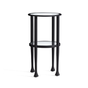 Wooden corner table in matte finish