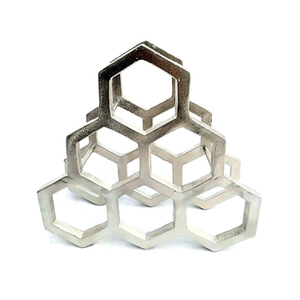 Hexagon metal magazine rack