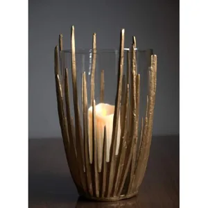 Metal and glass candle stand