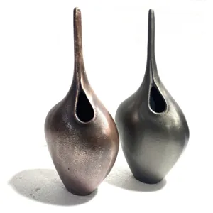 Metal decor vase in antique finish